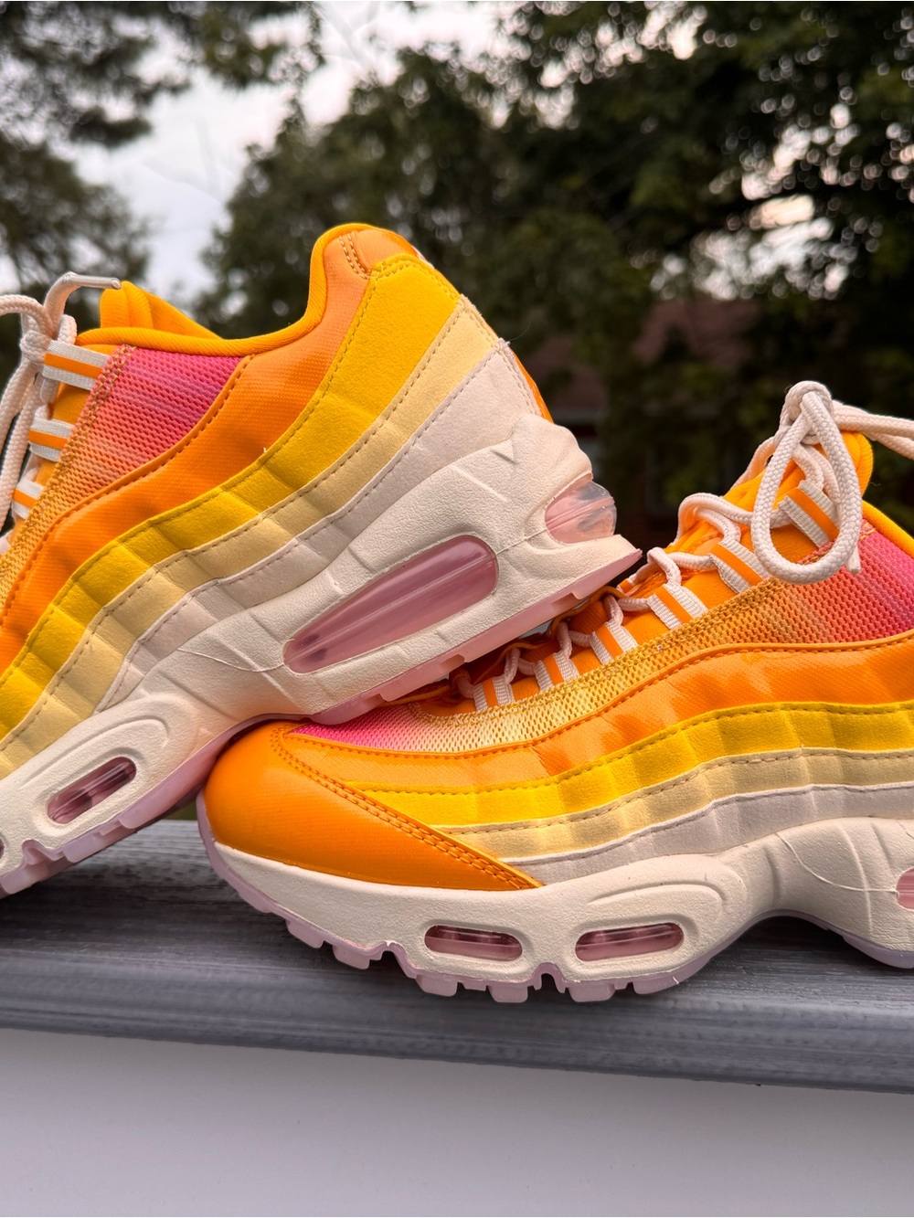 Nike Women's Orange, Yellow & Pink Gradient Air Max Sneakers